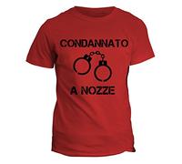 fashwork Tshirt Addio al Celibato Condannato a Nozze - Bachelor Party - Humor - Idea Regalo - in Cotone
