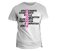 fashwork Tshirt con Nome Stefania e Aggettivi Simpatici - Idea Regalo - in Cotone