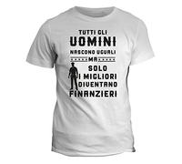 fashwork Tshirt Mestieri - Tutti Gli Uomini Nascono Uguali ma Solo i Migliori Diventano finanzieri - Idea Regalo