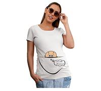 fashwork Tshirt Premaman Ciao a Tutti, STO arrivando - Bimbo Che esce dalla Zip - Idea Regalo