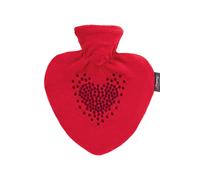 Fashy 6524 40 Herzwärmflasche Con Rivestimento 0,7L, Con Ricamo, Rosso
