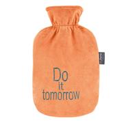 Fashy 67398_34 Borsa Dell'Acqua Calda Con Fodera-Pile, Albicocca, Con Scritta