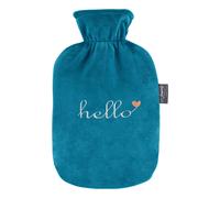 Fashy 67399_65 Borsa Dell'Acqua Calda Con Fodera-Pile, Petrolio, Con Scritta