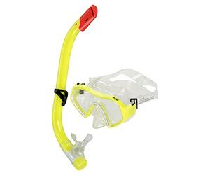 Fashy Bambini 'Basic Set Maschera Subacquea con boccaglio, Giallo, Small