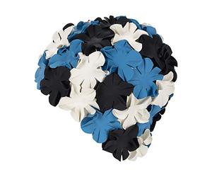 Fashy Rubbe Petal cap Rubbe Petal cap, Nero-Bianco-Blu - Nero Bianco Blu, Taglia Unica