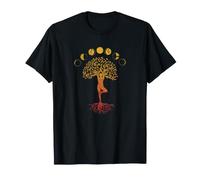 Fasi della Luna Retro Albero della Vita Maglietta