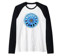 Fasi lunari con Un Cerchio di Stelle Maglia con Maniche Raglan