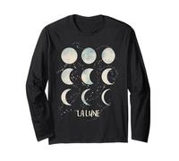 Fasi lunari della Luna Spazio Astronomia Compleanno Donne Maglia a Manica