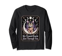 Fasi lunari mistiche di Oracle Cat Witchy Maglia a Manica