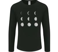 Fasi Lunari Piena Luna Eclissi Superluna Uomo Manica Lunga T-Shirt