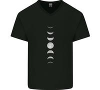 Fasi Lunari Supermoon Eclissi Luna Piena Uomo Scollo A V Cotone T-Shirt