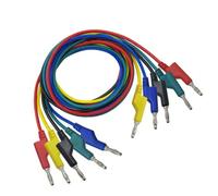 Fasizi 5PCS Cavo da Spina a Banana a Spina a Banana, Test Elettronici Spina a Banana da 4 mm Cavo di Prova in Morbido Silicone di Sicurezza Cavo di Prolunga 14AWG Set di Cavi di Test Multimetro