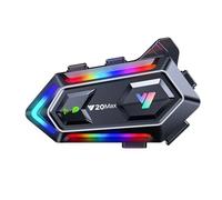 Fasizi Interfono Bluetooth per casco da moto Y20 MAX con interfono per 2 persone, riduzione del rumore, impermeabile IPX6