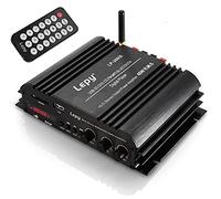 Fasizi LP-269S Amplificatore Bluetooth 2 canali HiFi Stereo 45W Lettore multimediale con alimentatore 5A per Auto Motor Amp - Nero