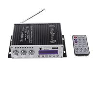 Fasizi Mini Bluetooth Hi-Fi Stereo Audio AMP Amplificatore Bass Booster MP4 12V Supporto FM MP3 TF USB Dvd per Auto Moto -Nero