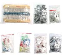 Fasizi Pacchetto componenti elettronici (totale 1390 PCS) - Diodi LED, resistori a 30 valori, pacchetto condensatore elettrolitico, condensatori ceramici, diodi comuni, transistor comune
