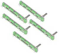 Fasizi Potenziometro a scorrimento doppio lineare 10K Ohm B103 da 75 mm, 5 pezzi