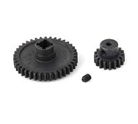 Fasizi Set di 2 Ingranaggi Principali differenziali in Metallo 42T e pignone Motore 27T per WLtoys A959-B A969-B A979-B K929-B 1/18 RC Car (Nero)