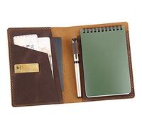 Fasjosma Custodia in pelle compatibile con mini notebook Rite in the Rain & Rocketbook, copertina a spirale con rilegatura superiore, copertina in pelle per blocco note tascabile da 10,2 x 15,2 cm