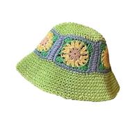 Fasksh Cappello di paglia da donna Cappello estivo in paglia arcobaleno cappello da sole per le donne estive vacanze in spiaggia cappello colorato pieghevole cappelli da spiaggia cappelli da sole da