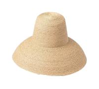 Fasksh Cappello di paglia da donna estivo estivo fatto a mano alto in paglia da donna cappello da sole per il tempo libero vacanza spiaggia cappello, Colore unico, Etichettalia unica