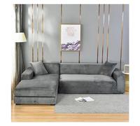 Fasksh Copridivano angolare in velluto elastico blu turchese, anti-graffio gatto per soggiorno (taglia L (195-230 cm), grigio medio)