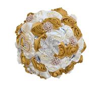 Fasksh Oro matrimonio damigella d'onore tenendo fiori bouquet da sposa per festa di nozze (colore: R7, dimensioni: 21 cm)