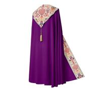 FASLOLSDP 2025 Costume di Halloween, mantello medievale del tribunale arabo, gotico chiesa cattolica sacerdote clero capo, abito con ciondolo a nappa, vestito ricamato, cosplay da uomo e da donna