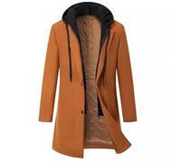 FASLOLSDP Cappotto lungo da uomo, doppio petto, foderato, con colletto alto, design per lavoro, ufficio e vento polare, vestibilità grande, traspirante, adatto all'uso quotidiano, protezione dal vento