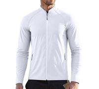 FASLOLSDP Giacca da uomo per esterni, protezione solare - leggera con zip completa con protezione UV e traspirante, maglietta a maniche lunghe con foro per il pollice, per il campeggio, per