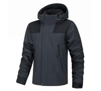 FASLOLSDP Giacca estiva da uomo, impermeabile, traspirante, per le mezze stagioni, giacca a vento, leggera, con cappuccio rimovibile, softshell jack, comoda giacca a vento leggera, grigio., L