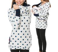 FASLOLSDP - Maglione da donna per l'allattamento, invernale, caldo, in cotone, a maniche lunghe, con stampa, a due strati, per l'allattamento, con tasche, per la gravidanza, basic, per l'allattamento
