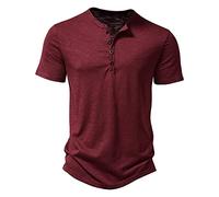 FASLOLSDP Oversized Maglietta da uomo alla moda, scollo rotondo, a maniche corte, estiva, con grafica Los Angeles, lettere creative, vintage, streetwear, cotone, stampa top da uomo, Colore: rosso, M