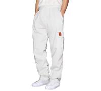 FASLOLSDP Pantaloni da jogging elasticizzati per uomo, gamba larga, in cotone, traspiranti, taglio dritto, per il tempo libero, pantaloni lunghi da allenamento, da uomo, bianco, XXL