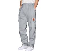 FASLOLSDP Pantaloni da jogging elasticizzati per uomo, gamba larga, in cotone, traspiranti, taglio dritto, per il tempo libero, pantaloni lunghi da allenamento, da uomo, grigio chiaro, 4XL
