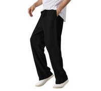 FASLOLSDP Pantaloni da uomo in lino con coulisse, leggeri, estivi, sottili, per il tempo libero, in tinta unita, per uomini, vacanze, vita quotidiana, vestibilità comoda, estivi, con coulisse e tasche