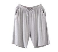 FASLOLSDP Pigiama da uomo corto modal, pantaloni pigiama con vita regolabile, comodi pantaloni da notte con tasche laterali, morbidi e traspiranti, comodi pigiami per la casa, delicati sulla pelle