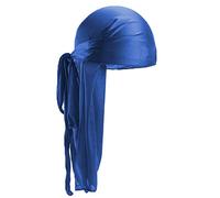 FASLOLSDP Silky Durag - Cappa in seta da uomo, 360 onde, ultra morbida, in raso di alta qualità, durags, extra lungo, nero, Blu, Taglia unica