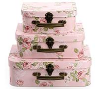 Fasmov Confezione da 3 scatole per cartoncino, scatole decorative, scatole regalo con adesivi per riporre foto, decorazioni per la casa, matrimoni, compleanni, anniversari, rosa