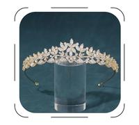 FASNAHOK Zirconi Floreali Piccoli Tiare e Corone per Le Donne CZ Copricapo Da Sposa per Matrimonio Principessa Ragazze Dolce 16 Corona Compleanno Accessori Per Capelli, One Size, rame, platino