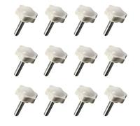 Faspiroty 12Pcs M8x20mm Stella manopola mano serraggio vite filettatura maschio pollice vite 38mm maniglia testa in plastica bianca
