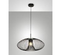 FASSA LAMPADARIO A SOSPENSIONE NERA 1 LUCE ATTACCO E27 D.60CM