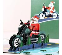 Fassory Biglietto di Natale pop-up 3D (Babbo Natale in sella alla moto)