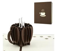 Fassory Biglietto pop-up 3D - Tema caffè, Biglietto di auguri per amici colleghi, Biglietto di pensionamento, Biglietto di amicizia, Biglietto di compleanno per uomini Donne Sorella Fratello, Bigliett
