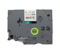 Fassport 1 nastro adesivo flessibile nero su bianco, compatibile con Brother P-Touch TZ FX221 TZe FX221 9 mm 3/8"