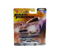 FAST AND FURIOUS Die Cast Modellino Auto NISSAN SKYLINE GT-R BNR34 Grigia - scala 1/64 lunghezza 8cm - Hot Wheels HCP27