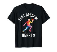 Fast Breaking Hearts Hoops Baller Basket Detto Maglietta