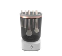 Fast Brush Cleaner, Foundation Brush Cleaner, Cosmetic Brush Dryer, Brush Cleaner for Makeup, Professional Powered Cosmetic Brush Cleaner for Foundation and Powder Brushes, Transparent and Gray