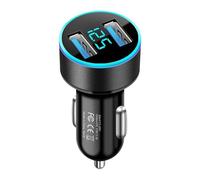 Fast Car Charger - Digital Display USB Charger with Real Time Status, Compact Portable Adapter for SUV RV Sedan, Efficient Power Delivery Road Trip | Quick Charge Device for Daily Business Travel