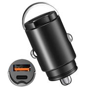 Fast Car Charger Usb - Caricabatteria da auto adattatore, USB multifunzionale a due porte, ricarica rapida anello nascosto per